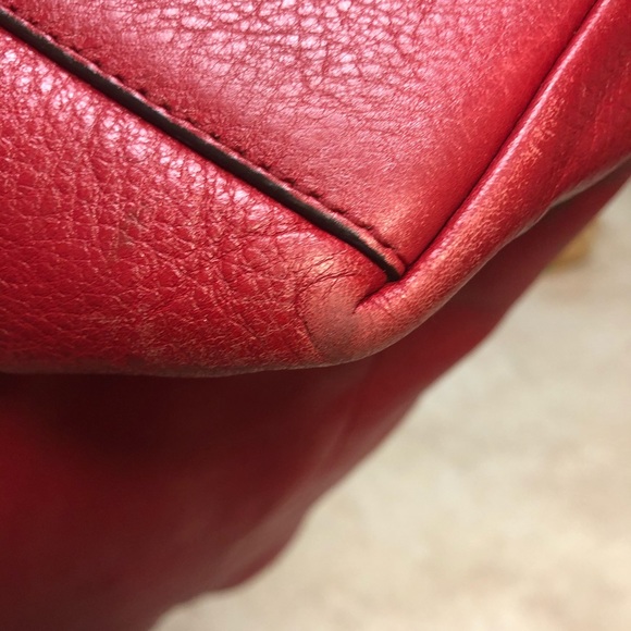 Red Coach Tote with Gold Hardware - Great Work Bag - Picture 10 of 10